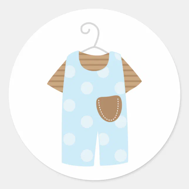 Blue Baby Outfit Baby Shower Stickers Zazzle