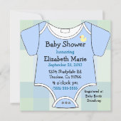 Blue Baby Outfit Shower Invitation (Front)
