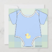 Blue Baby Outfit Shower Invitation (Back)