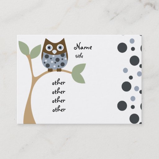 Customizable Blue Baby Owl Business Card