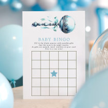 Blue Baby Rattle Boy Baby Shower Bingo Game Card