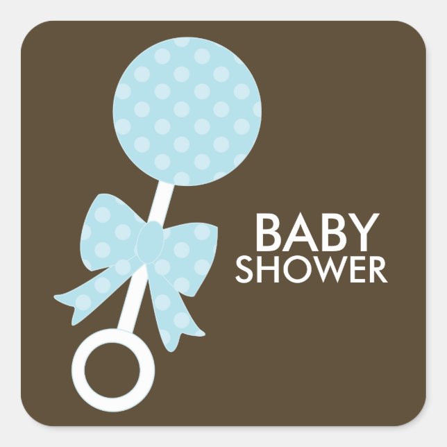 Blue Baby Rattle Square Sticker (Front)