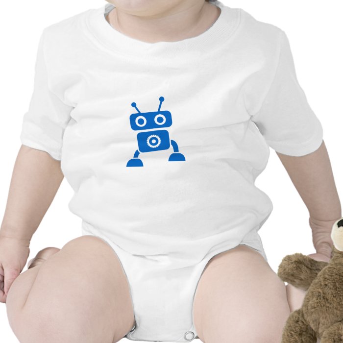 Blue Baby Robot Baby Clothes Tee Shirts