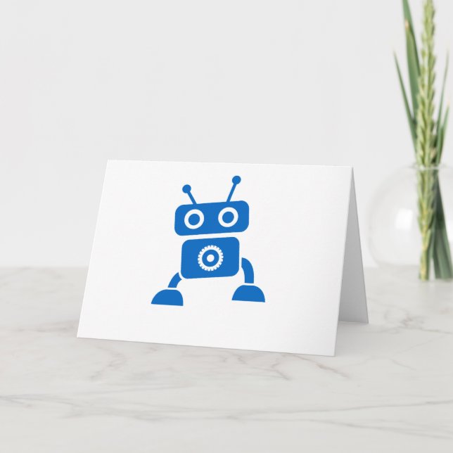 Blue Baby Robot Thank You Cards (Front)