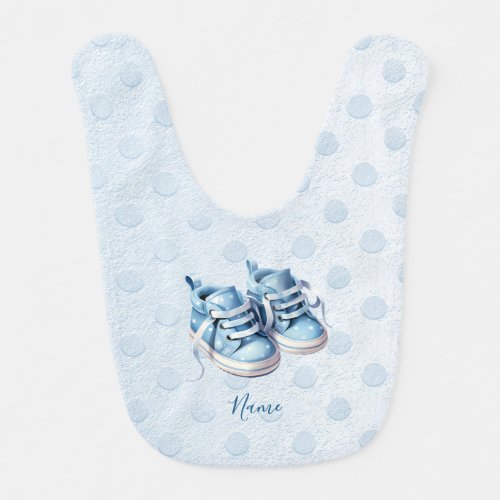 Blue Baby Shoes Baby Bib