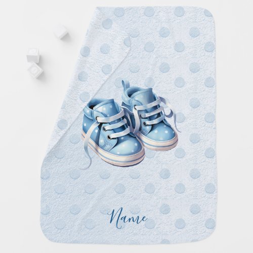 Blue Baby Shoes Baby Blanket