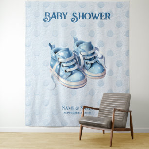 Blue Baby Shoes Backdrop