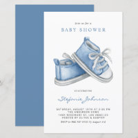 Blue Baby Shoes It's a Boy Baby Shower Invitation