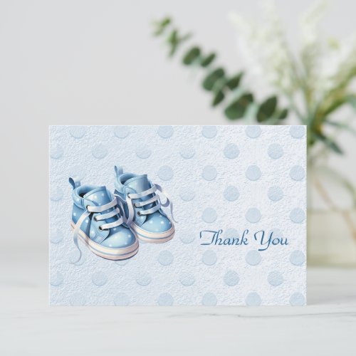 Blue Baby Shoes Thank You Card