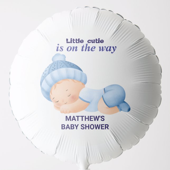 Blue Baby Shower, Baby Boy Shower Balloon (Front)
