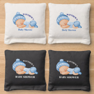 Blue Baby Shower, Baby Boy Shower Cornhole Bags