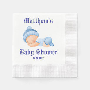Blue Baby Shower, Baby Boy Shower Napkins