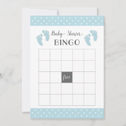 Blue Baby Shower Bingo Card (Front)