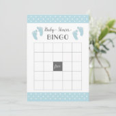 Blue Baby Shower Bingo Card (Standing Front)