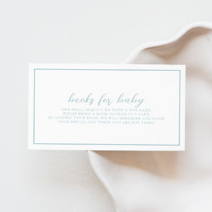 Blue Baby Shower Books for Baby Enclosure Card
