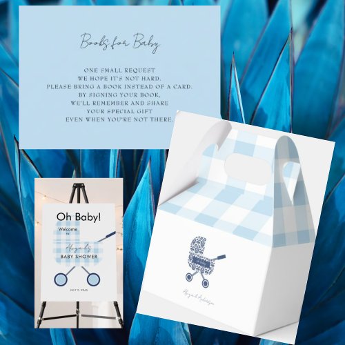 Blue Baby Shower Books for Baby Enclosure Card
