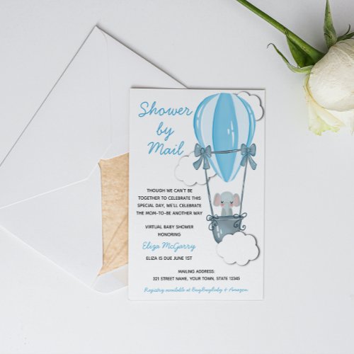 Blue Baby Shower by Mail Invitation