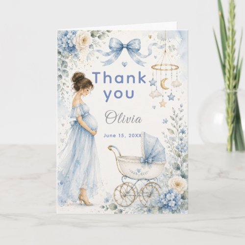 Blue Baby Shower Celebration Thank You Card