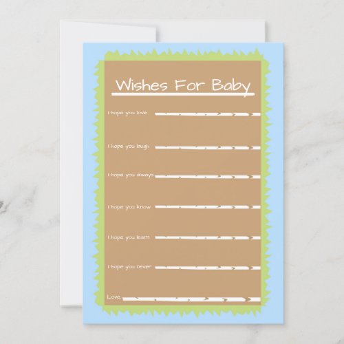 Blue Baby Shower Chic Nature Wishes for Baby Card