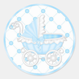 Blue baby Shower Cupcake Toppers Stickers