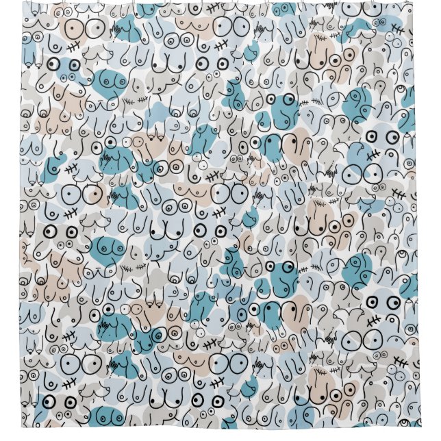 blue baby shower design shower curtain (Front)
