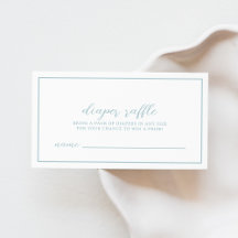Blue Baby Shower Diaper Raffle Enclosure Card