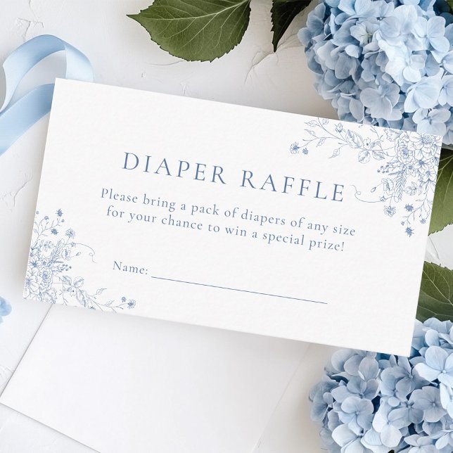 Blue Baby Shower Diaper Raffle Ticket Enclosure Card (Creator Uploaded)