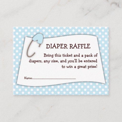 Customizable Blue Baby Shower Diaper Raffle Ticket Insert Business Card Template