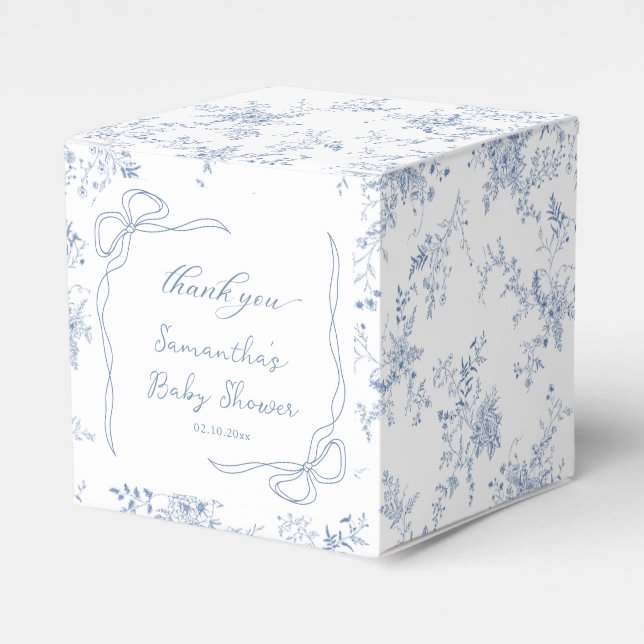 Blue Baby Shower Favor Boxes (Front Side)