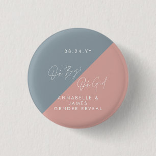 blue baby shower gender reveal button