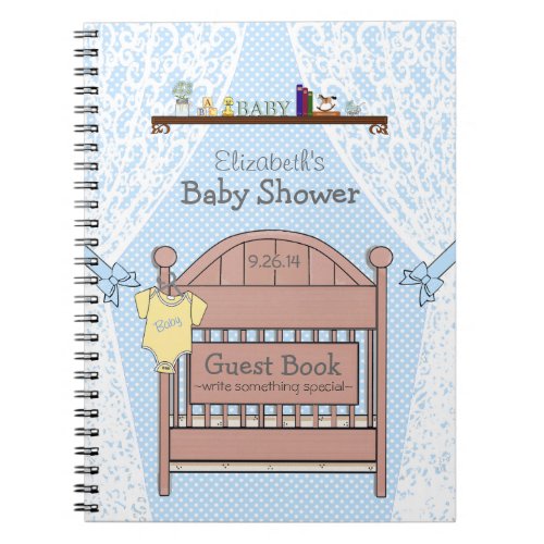 Blue Baby Shower Guest Book_ Notebook