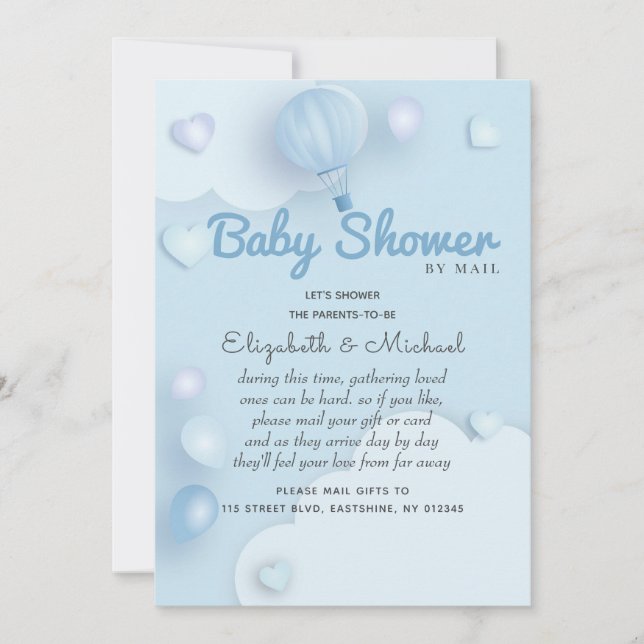 Blue Baby Shower Invitation (Front)