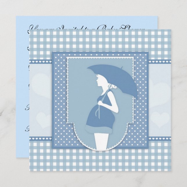 Blue Baby Shower Invitation (Front/Back)