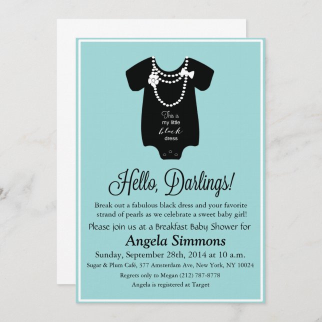 Blue Baby Shower Invitation 5 x7 (Front/Back)