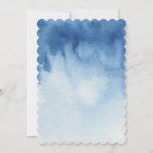 Blue baby shower. It's a boy. Watercolor modern Invitation (Back)