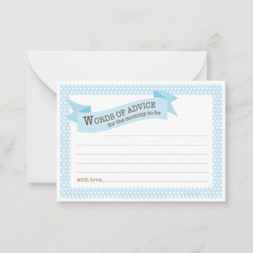 Customizable Blue Baby Shower Mommy Advice Card Business Cards