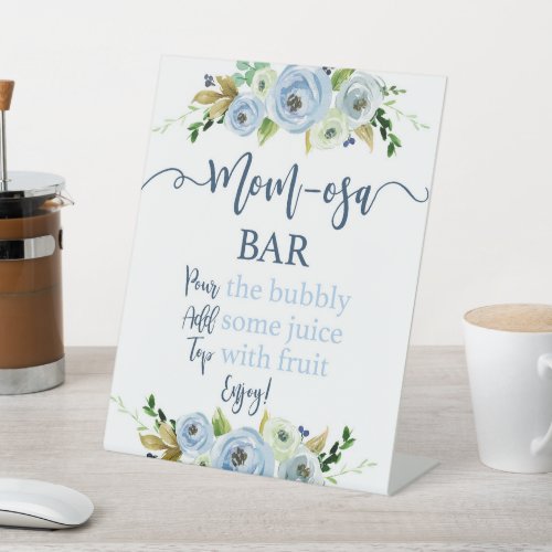 Blue Baby Shower Momosa bar Pedestal Sign