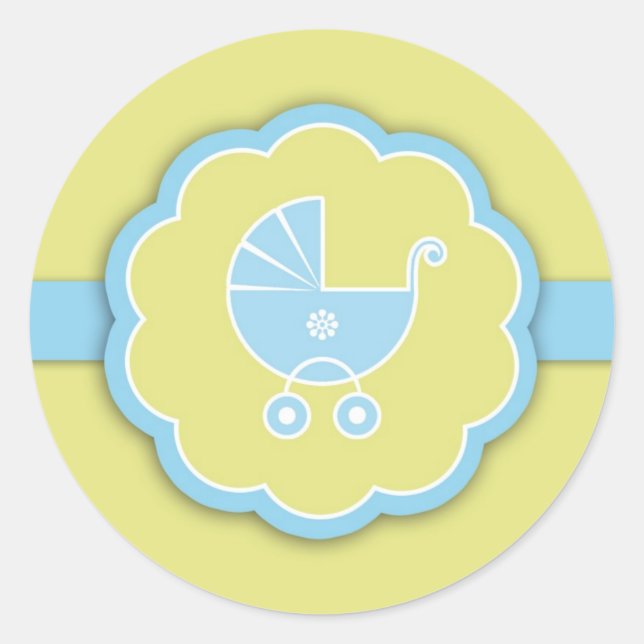 Blue Baby Shower New Baby Boy Sticker (Front)