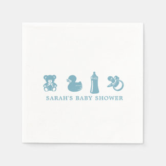 Blue Baby Shower Paper Napkin