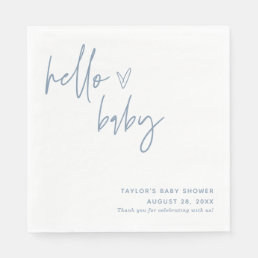 Blue Baby Shower Paper Napkin | Boho Boy Decor