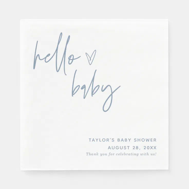 Blue Baby Shower Paper Napkin Boho Boy Decor Zazzle