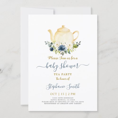 Blue Baby Shower Par_Tea Invitation