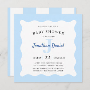Blue Baby Shower Photo Invitation