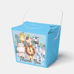 Blue Baby Shower Safari Favor Box