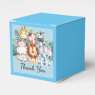 Blue Baby Shower Safari Favor Box
