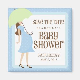 Blue Baby Shower Save The Date Magnet