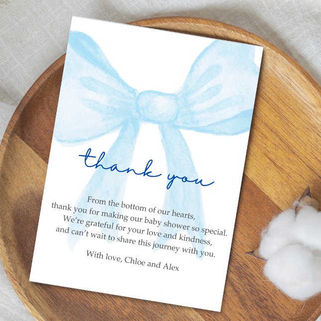 Blue Baby Shower Thank You Card – Editable (Creator Uploaded)