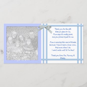 Blue Baby Shower Thank You Card From Baby Boy by Cards_by_Cathy at Zazzle