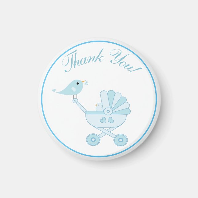 Blue Baby Shower Thank You Magnet (Front)