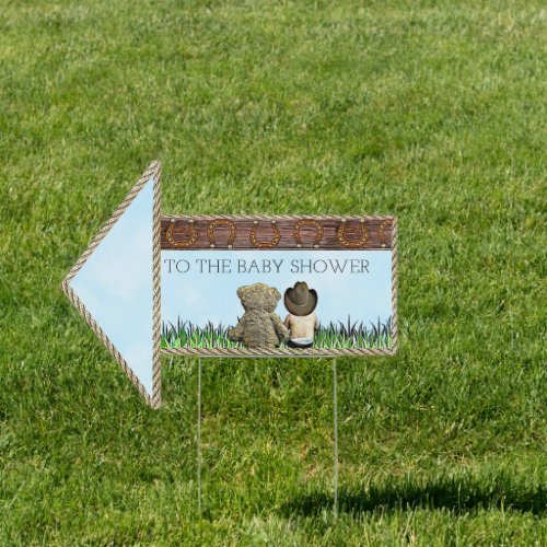 Blue Baby Shower  This Way Sign